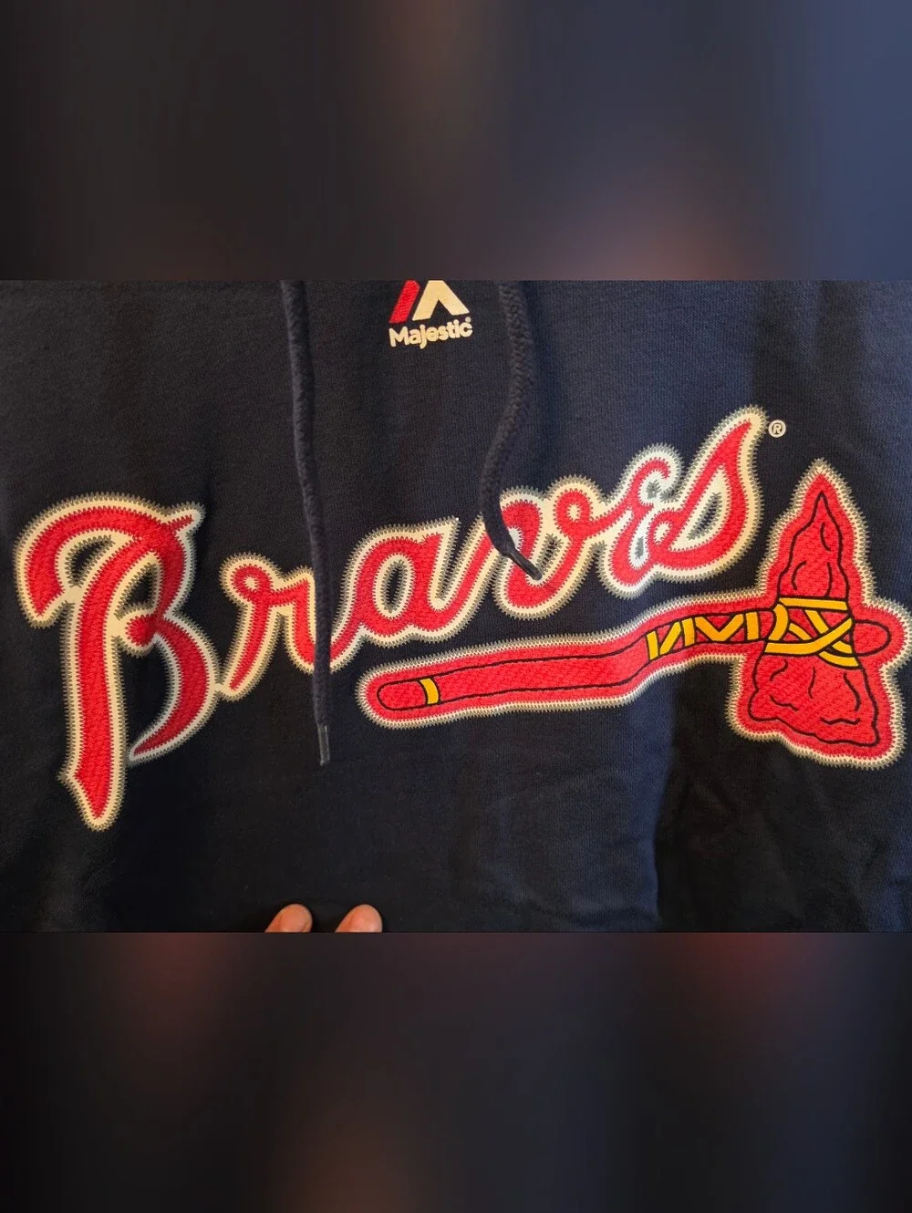 NWT Majestic Ronald Acuña Jr Atlanta Braves Hoodie 3XL Navy Blue Fleece